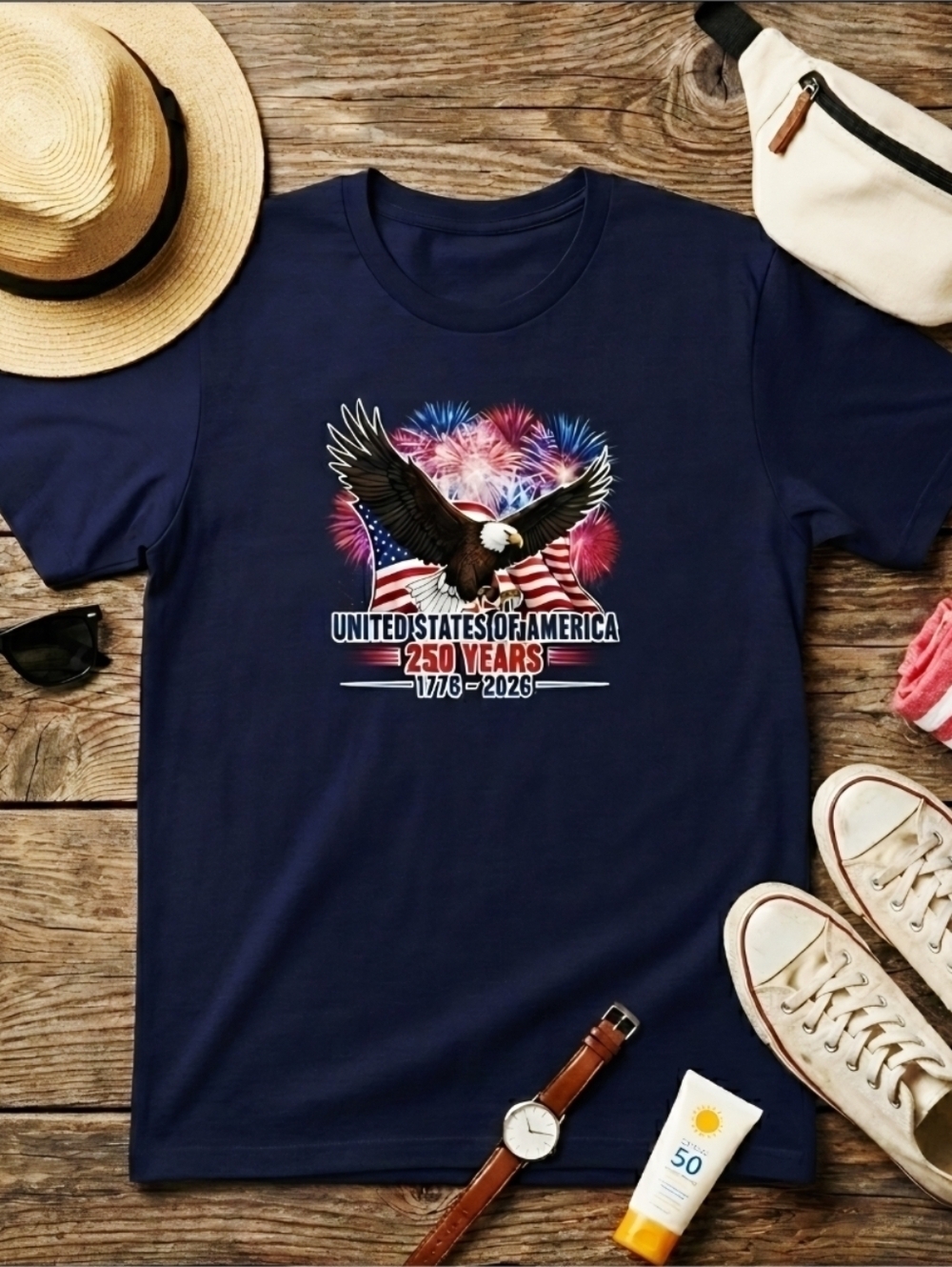 USA 250 Years Shirt • Patriotic Eagle Tee • 1776‑2026 Anniversary Top • Unisex